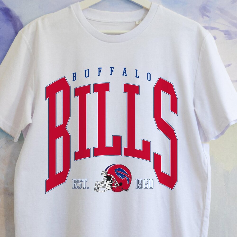 Buffalo Bills Vintage Style Tee Shirt N Buffalo Bills Football Unisex Tee